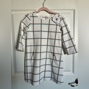 Janie and Jack White Dress with Pink and Green Stripes